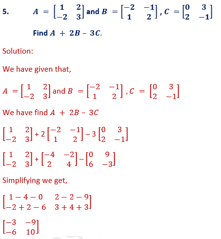 ML Aggarwal Solutions Class 10 Maths Chapter 8 Matrices